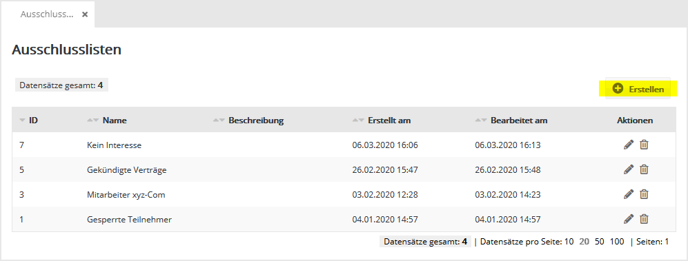 Abonnentenlisten in Media Company Abonnentenlisten in Media Company